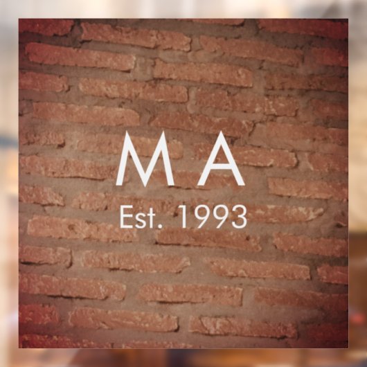 茶色の素朴なレンガの石に名前の文字の年日付を追加 ウィンドウサイン (シート2)