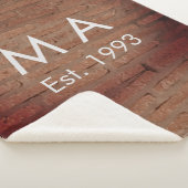 茶色の素朴なレンガの石に名前の文字の年日付を追加 シェルパブランケット (3/4)