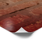 茶色の素朴なレンガの石に名前の文字の年日付を追加 ポスター (コーナー)