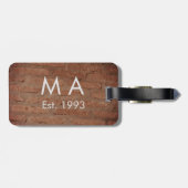 茶色の素朴なレンガの石に名前の文字の年日付を追加 ラゲッジタグ (裏面横)