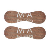 茶色の素朴なレンガの石に名前の文字の年日付を追加 野球ボール (パネル)