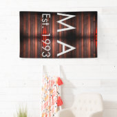 茶色の素朴なレンガ ストーン 追加 名前 年 月日 横断幕 (インサイチュ)