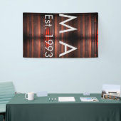 茶色の素朴なレンガ ストーン 追加 名前 年 月日 横断幕 (トレードショー)