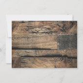 茶色の素朴な古木の板を使った結婚式のSave the Date 招待状 (裏面)