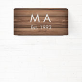 茶色の素朴なboho追加の名前の文字の年日付文字 横断幕 (インサイチュ)