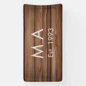 茶色の素朴なboho追加の名前の文字の年日付文字 横断幕 (縦)