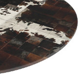 茶色の素朴パッチワーク牛革 カッティングボード (角)