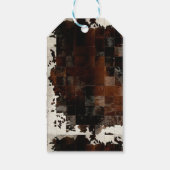 茶色の素朴パッチワーク牛革 ギフトタグ (裏面)
