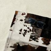 茶色の素朴パッチワーク牛革 ビーチタオル (インサイチュ)