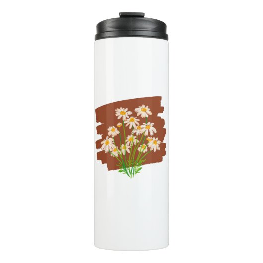 茶色の素朴フローラデザイン タンブラー (正面)