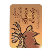 茶色の素朴ムース日付磁石を保カスタム存する マグネット (縦)