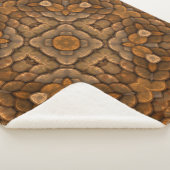 茶色の素朴ヴィンテージフラクタル万華鏡のように千変万化するパターン シェルパブランケット (3/4)