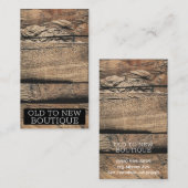 茶色の素朴古い木板プランクトーチャ 名刺 (正面/裏面)