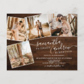 茶色の素朴木のスクリプト5枚の写真予算結婚予算 (裏面)