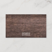 茶色の素朴木のテクスチャ馬の写真の馬術 名刺 (裏面)