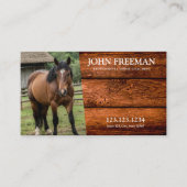 茶色の素朴木のテクスチャ馬の写真ウマ科の 名刺 (正面)