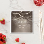 茶色の素朴木の文字列ライトウッドランド結婚ズ スタンダードカクテルナプキン (インサイチュ)