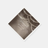 茶色の素朴木の文字列ライトウッドランド結婚ズ スタンダードカクテルナプキン (角)