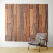 茶色の素朴木の板のパターン タペストリー (インサイチュ(横))