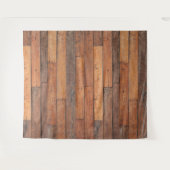 茶色の素朴木の板のパターン タペストリー (正面(横))