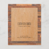 茶色の素朴木の板のパターン チラシ (正面)