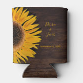 茶色の素朴木の黄色のひまわり結婚の 缶クーラー (裏面)