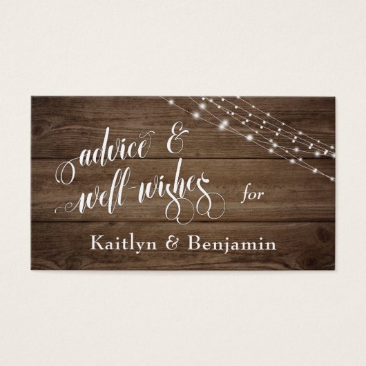 茶色の素朴木材と照明、アドバイスとウェルウィッシュ (正面)