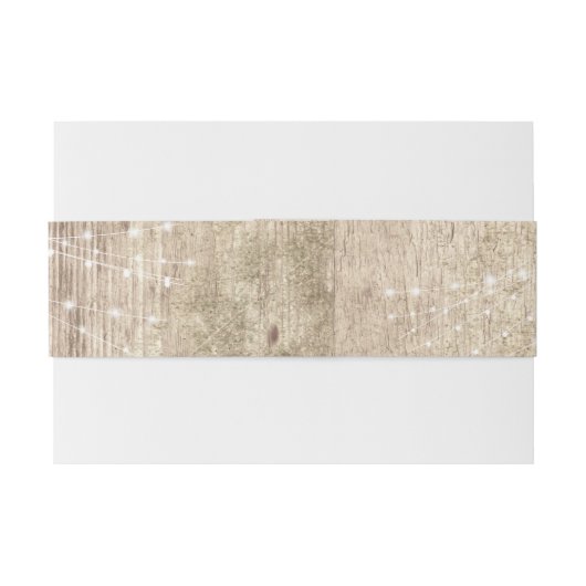 茶色の素朴木材と薄いストリンパーソナライズされたグ 招待状ベリーバンド (裏面例)