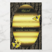 茶色の素朴木目の樹皮の製品ラベル