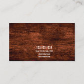 茶色の素朴木製の馬の写真の馬乗り 名刺 (裏面)