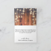 茶色の素朴木製ストリングライト サンキューカード (内部)