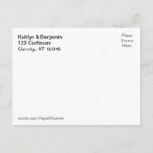 茶色の素朴木、明るい文字列の日付を保存 案内ポストカード (裏面)