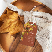 茶色の素朴紅葉秋の結婚式へようこそ ギフトタグ