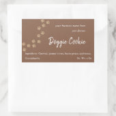 茶色の素朴紙ドッグポーパスドギーのクッキーrect 長方形シール (バッグ)