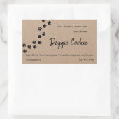 茶色の素朴紙ドッグポーパスドギーcookie 長方形シール (バッグ)