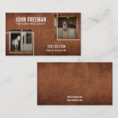 茶色の素朴農場の馬の写真エクエストリアン 名刺 (正面/裏面)