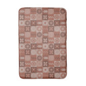 茶色の素朴黄褐色の花離れは中風呂マット バスマット (正面縦)