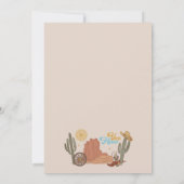 茶色の素朴Yea Haw Little Cowboy Baby Shour 招待状 (裏面)