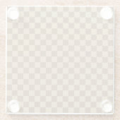 茶色の組み合わせクラシックチェッカーボードby STaylor ガラスコースター (裏面)