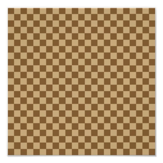 茶色の組み合わせクラシックチェッカーボードby STaylor フォトプリント (正面)