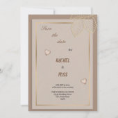 茶色の結婚式招待状 招待状 (正面)