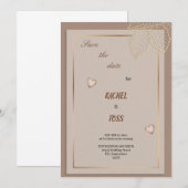 茶色の結婚式招待状 招待状 (正面/裏面)