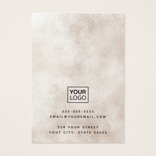 茶色の網かけ絵を描の背景イヤリング表示カード (裏面)