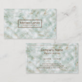 茶色の緑と白のマーブル 名刺 (正面/裏面)