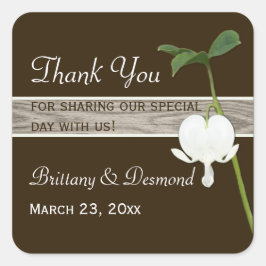 茶色の緑のアイボリー出血ハート1.5インチシール スクエアシール