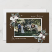 茶色の緑のヴィンテージメリー結婚した写真 シーズンカード (正面)