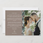 茶色の緑のヴィンテージメリー結婚した写真 シーズンカード (裏面)