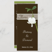 茶色の緑の出血ハートメニューカード メニュー (正面/裏面)