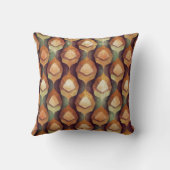 茶色の緑の抽象芸術アーストーン クッション (裏面)