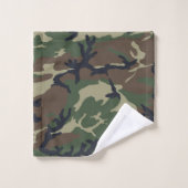 茶色の緑の迷彩 バスタオルセット (ウォッシュタオル)